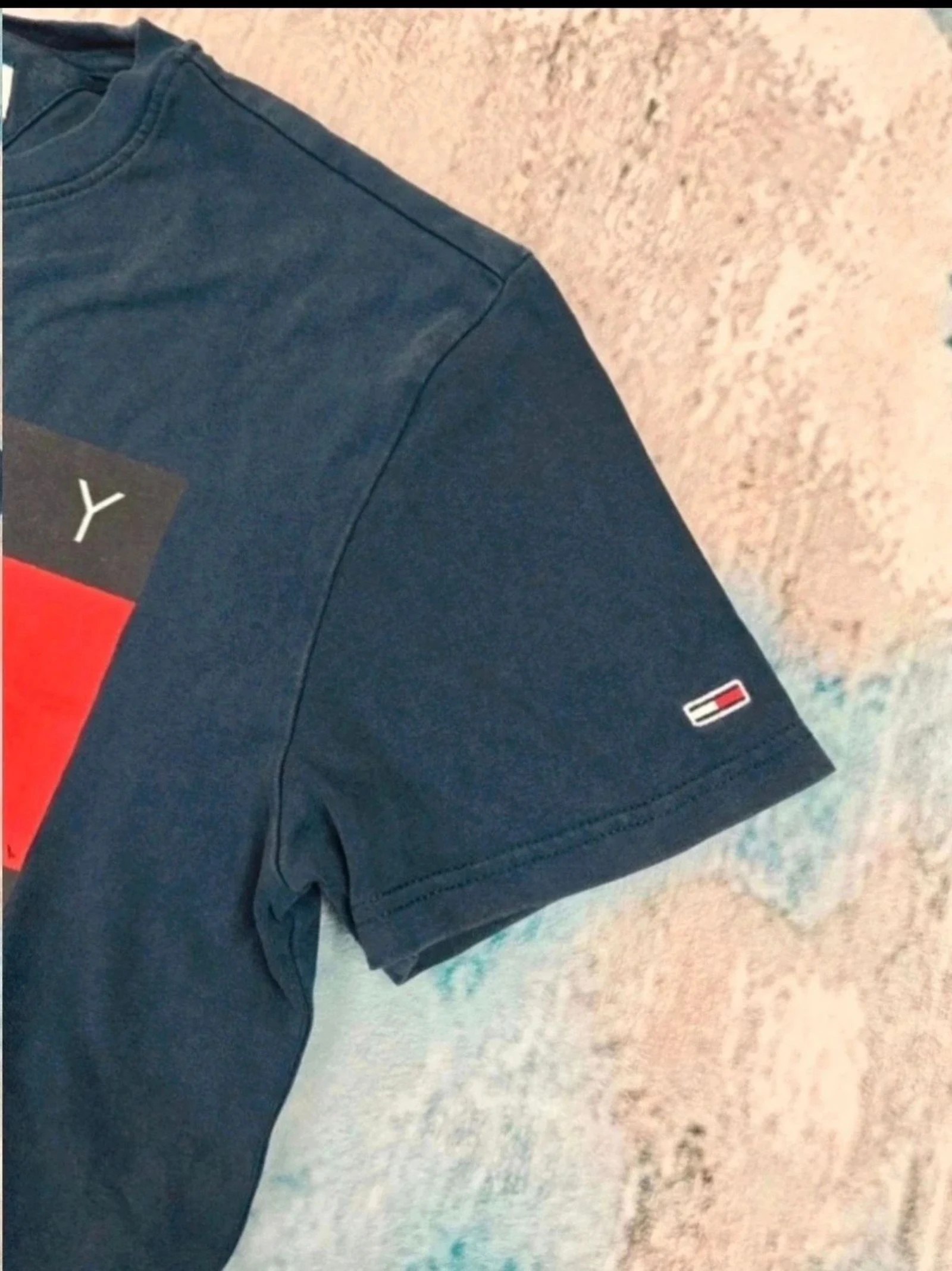 Tommy Hilfiger Tommy Jeans Logo T-Shirt Flag Graphic Streetwear Retro Vintage y2k old moneyNavy Blue – photo 4